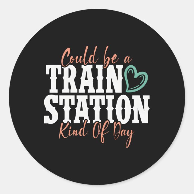 Sticker Rond Ça Pourrait Être Une Gare De Jour (Devant)