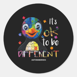 Sticker Rond Ça va être différent - Sensibilisation sur l'autis