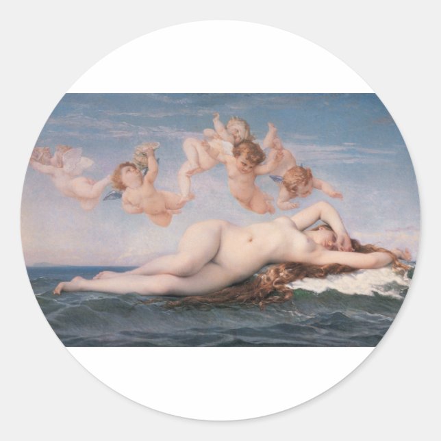 Sticker Rond Cabanel Alexandre La naissance de Vénus 1863 (Devant)