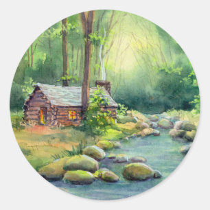 Sticker Rond CABINE de RONDIN par SHARON SHARPE