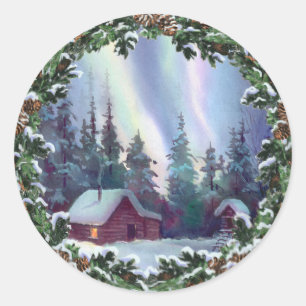 Sticker Rond CABINE et GUIRLANDE de RONDIN de NORTHERNLIGHTS