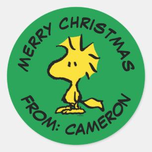 Sticker Rond cacahuètes Bois Joyeux Noël