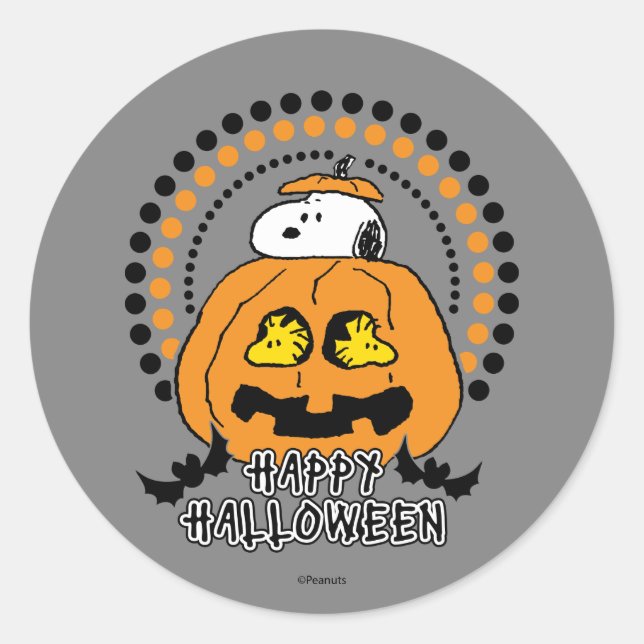 Sticker Rond cacahuètes | Bonne Halloween (Devant)