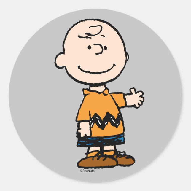 Sticker Rond cacahuètes | Charlie Brown (Devant)