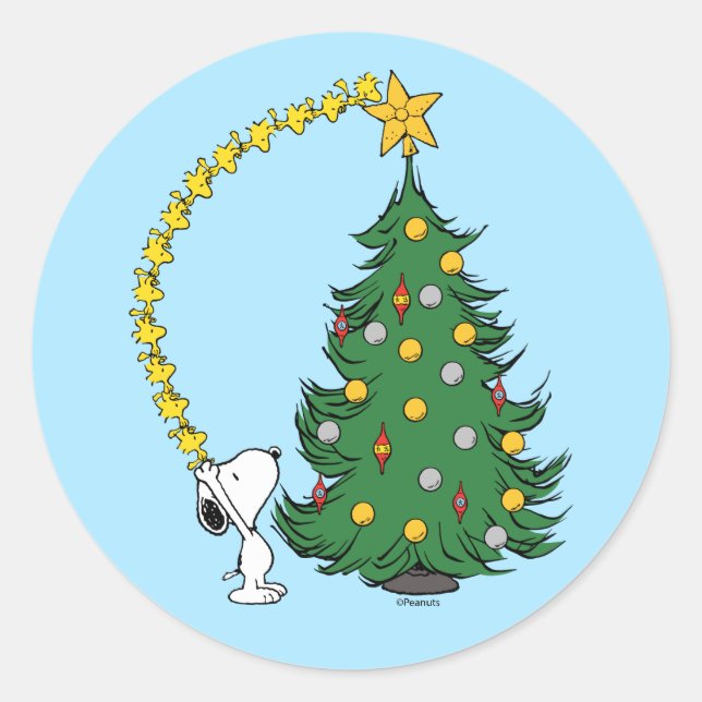 Sticker Rond cacahuètes | Découpage de l'arbre des vacances (Devant)