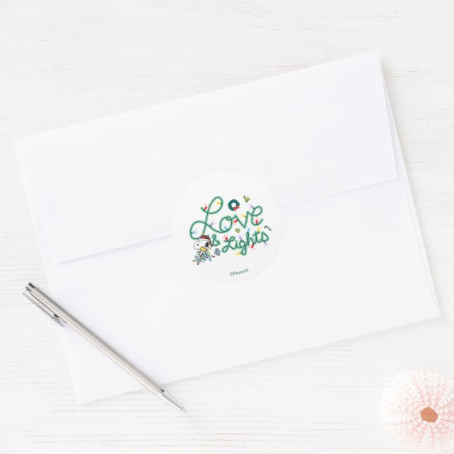 Sticker Rond cacahuètes | L'amour et les lumières de Noël (Enveloppe)