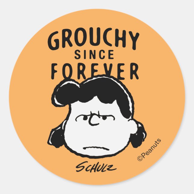 Sticker Rond cacahuètes | Lucy depuis toujours (Devant)