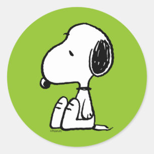 Sticker Rond cacahuètes Snoopy En Bas