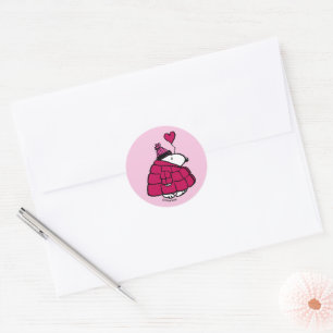 Sticker Rond cacahuètes   Snoopy Puffer Veste Valentine