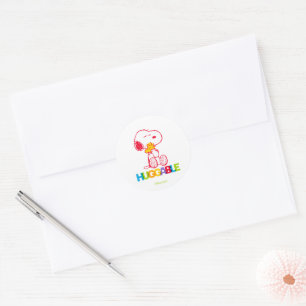 Sticker Rond cacahuètes   Snoopy & Woodstock Huggable