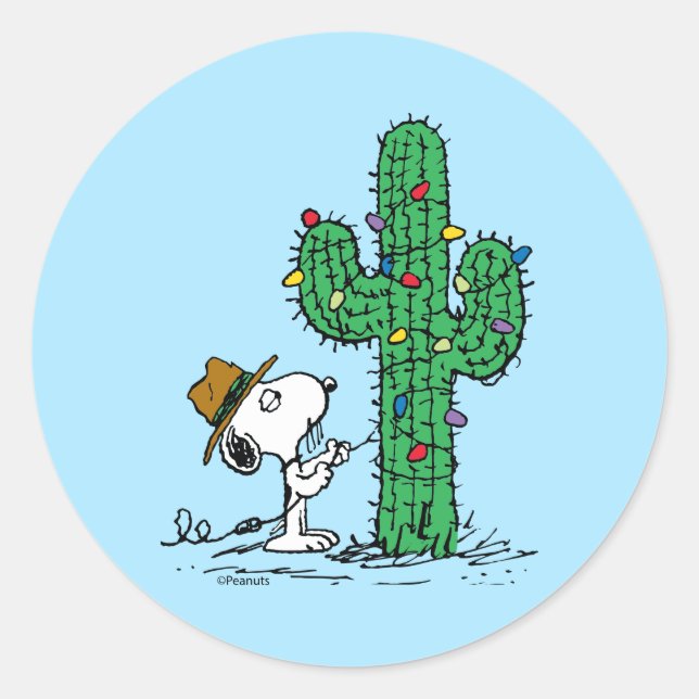 Sticker Rond cacahuètes | Spike's Holiday Cactus (Devant)