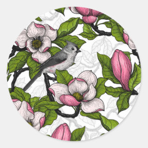 Sticker Rond Caché dans l'autocollant rond rose classique