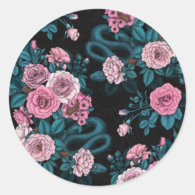 Sticker Rond Caché en rose 2 (Devant)