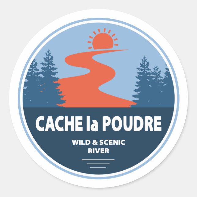 Sticker Rond Cache La Poudre Wild Et Rivière Pittoresque (Devant)