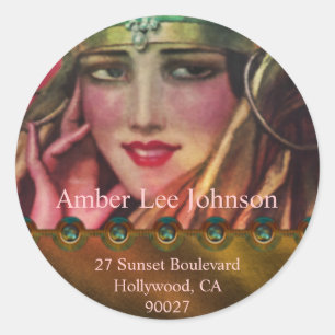 Sticker Rond Cachemire Alkmaar en or et rose