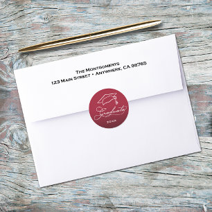 Sticker Rond Cachet d'enveloppe cramoisie pour scénario de remi