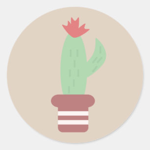Sticker Rond Cactus de désert géométrique