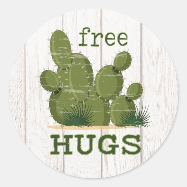 Sticker Rond Cactus de Free Hugs (Devant)