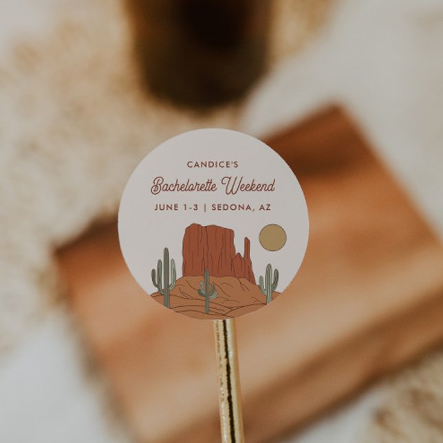 Sticker Rond Cactus Demoiselle Favor Désert Demoiselle (Créateur téléchargé)