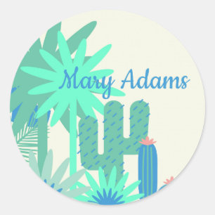 Sticker Rond Cactus du désert Sud-Ouest