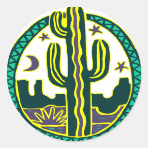 Sticker Rond Cactus sud-ouest