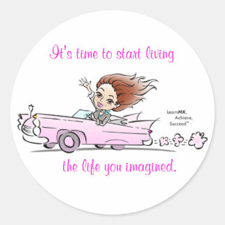 Sticker Rond caddy, Il est temps de commencer à vivre, la vie..