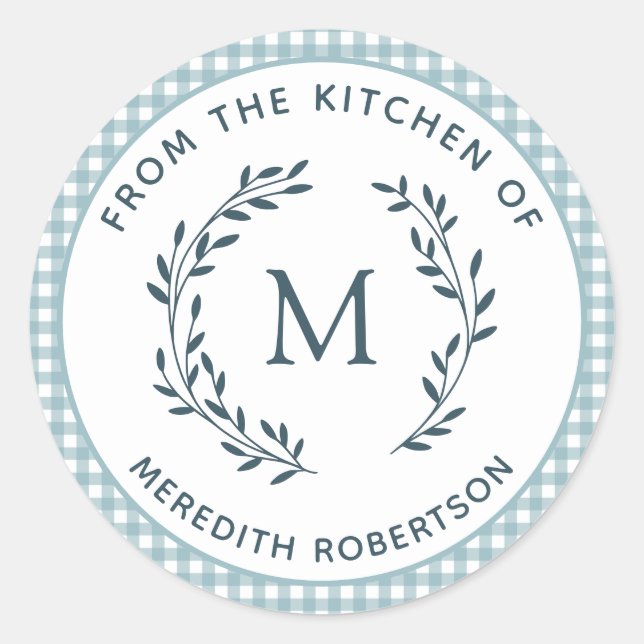 Sticker Rond Cadeau alimentaire de la cuisine de Monogram Wreat (Devant)