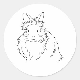 Sticker Rond Cadeau Black Lionhead Rabbit