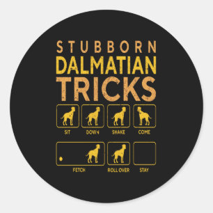 Sticker Rond Cadeau dalmate Trucs de Dalmatie têtus
