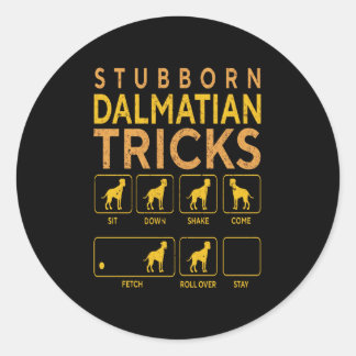 Sticker Rond Cadeau dalmate | Trucs de Dalmatie têtus