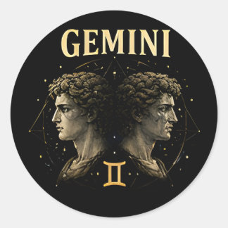 Sticker Rond Cadeau d'anniversaire pour les Gémeaux en astrolog