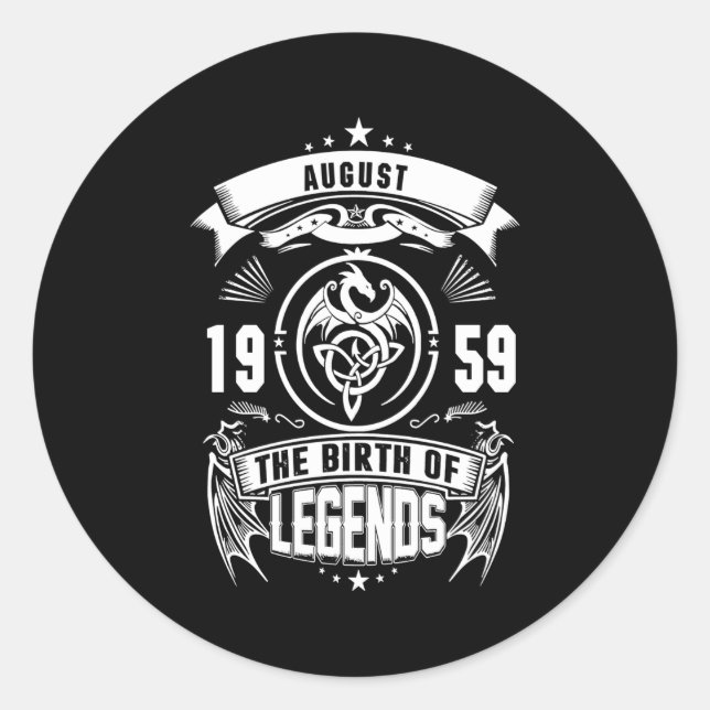 Sticker Rond Cadeau d'août | 1959 La Naissance Des Légendes (Devant)