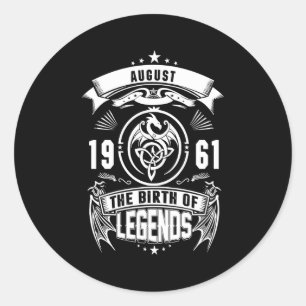 Sticker Rond Cadeau d'août   1961 La Naissance Des Légendes