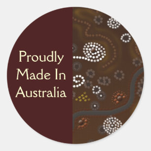 Sticker Rond Cadeau d'art aborigène australien
