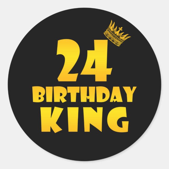 Sticker Rond Cadeau de 24e anniversaire pour 24 ans Anniversair (Devant)