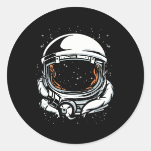 Sticker Rond Cadeau de casque des astronautes de l'espace