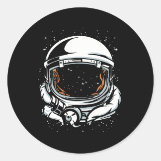 Sticker Rond Cadeau de casque des astronautes de l'espace