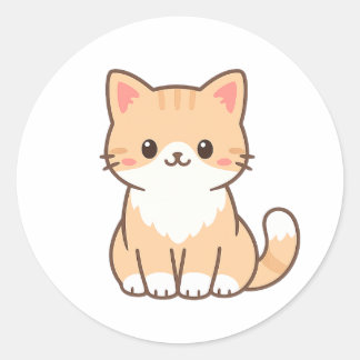 Sticker Rond Cadeau de chat mignon personnalisé – Minim nom d'a