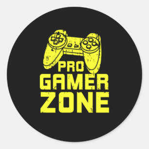 Sticker Rond Cadeau de contrôleur de jeu Pro Gamer