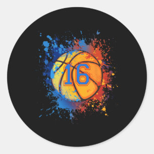 Sticker Rond Cadeau de crâne de 16 ans pour garçons Pa