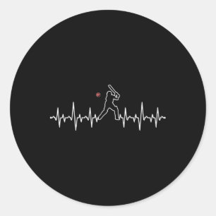 Sticker Rond Cadeau de cricket pour joueur de cricket battement