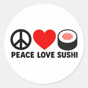 Sticker Rond Cadeau de design de nourriture japonaise mignonne 