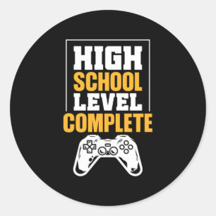 Sticker Rond Cadeau de diplôme   Niveau secondaire achevé