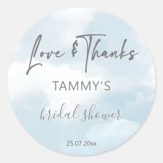 Sticker Rond Cadeau de faveur de douche de mariée Cloud nine (Devant)