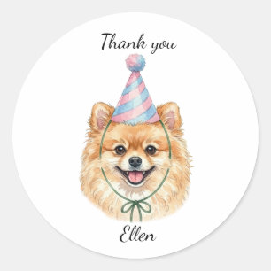 Sticker Rond Cadeau de fête d'anniversaire personnalisé de Pome