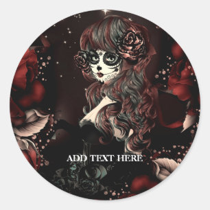 Sticker Rond Cadeau de fête d'anniversaire pour fille mexicaine