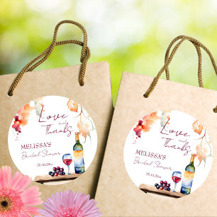 Sticker Rond Cadeau de fête de fiançailles de la vinification V