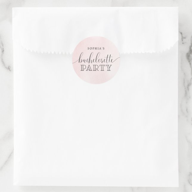 Sticker Rond Cadeau de Fête de Fiançailles Rose (Sac)