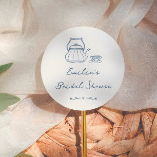 Sticker Rond Cadeau de Fête de Fiançailles sur le thème d'un Th