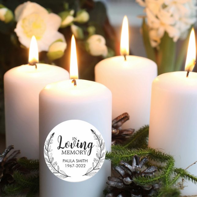 Sticker Rond Cadeau de funérailles en souvenir, souvenir de mém (Créateur téléchargé)